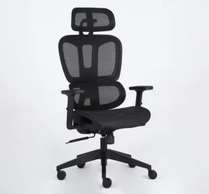 Modern Executive Office Chair Swivel Fabric Adjustable Headrest Adjustable Armrest Adjustable Legs Tilting Ergonomic