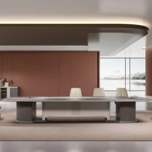 Modern Executive Office Conference Table and Desk High Quality Wood Panel Style for Commercial Home or Hotel Use