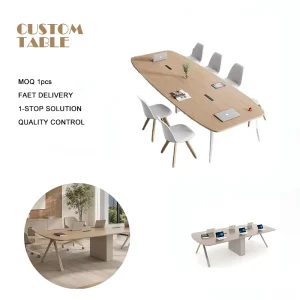 Modern Executive Office Furniture Conference Table with Cable Management for Corporate Meeting Room Large Boardroom Table