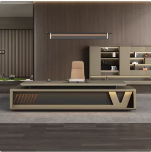 Modern Executive Office Table L Shaped Wooden Desk with Waterproof Surface BTCG 66