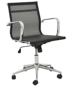 Modern Executive Workspace Chairs Low Back Mesh Office Chair Black Ergonomic Adjustable Height Elastomeric Mesh Seating Tilt