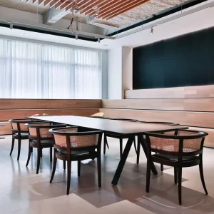 Modern Extendable Commercial Conference Table and Chairs Set Wood 22 Seater White