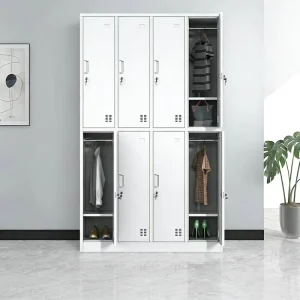 Modern Extendable Five Section Iron Filing Cabinet with 2 Drawers and 2 Locks Office Storage Archive and Information Cabinet