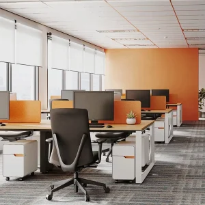Modern Extendable Iron Frame Office Workstation Desk with Modular Design for Collaborative Open Office Workstations