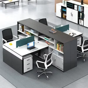Modern Extendable MFC Wooden Office Staff Desk Modular Workstation with Drawer