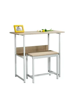 Modern Extendable Meeting Training Table with Chair White Wooden Surface Office or Home Use Electrostatic Packaging