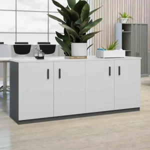 Modern Extendable Office Storage Cabinet with Low Partition Wooden Panel File Side and Floor Design Customizable Filing Cabinets