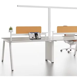 Modern Extendable Office Workstation Computer Table with Metal Frame Iron QS 120 Standing