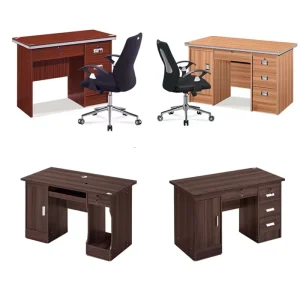Modern Extendable Wooden Executive Computer Desk with Drawer Customizable Size Office Staff Desk