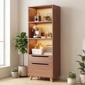 Modern Extendable Wooden TV Cabinet Storage Rack Floor Standing Bookshelf For Bedroom & Living Room Use