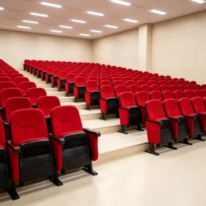 Modern Fabric Auditorium Cinema Chair Foldable for Hotels Schools