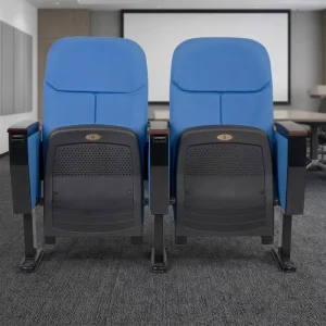 Modern Fabric Folding Cinema Theater Chair with Metal Legs for School Church Hotel Hospital