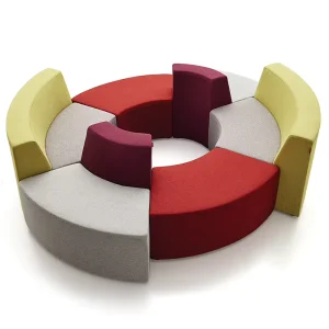 Modern Fabric Japanese Chesterfield Sectional Sofa Set with Arc Design for Living Room Home Office Hotel and School Use