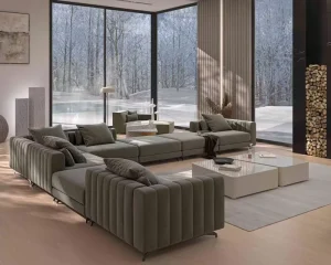 Modern Fabric Sectional Couch Sofa Set for Living Room Modular Couch for Hotels Villas Apartments or Malls