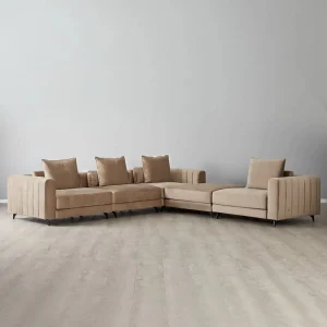 Modern Fabric Sectional Couch Sofa Set for Living Room Scandinavian Style for Hotels Villas Apartments or Malls
