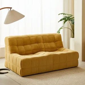 Modern Fabric Sectional Sofa Two Seat Lazy Recliner for Small Apartment Living Room