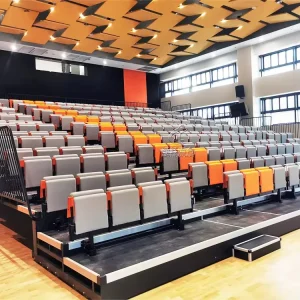 Modern Fabric Telescopic Seating System Theater Furniture Indoor Performance Venue Multipurpose Arenas Comfortable Foldable