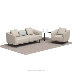 Modern Fabric Upholstered Modular Office Sofa Set Metal Legs Executive Commercial Hotel Reception Lounge