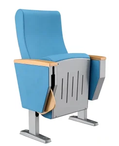 Modern Fabric Water Transfer Printing Steel Backrest Auditorium Chair Writing Tablet Theater Church Lecture Hall School Seating