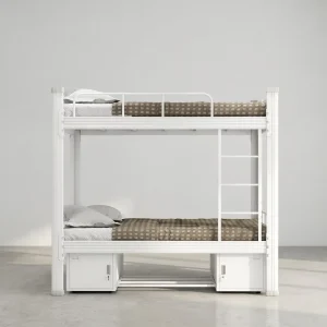 Modern Factory Direct Double Bunk Bed Twin Queen Size Bed Frame for School Dormitory Home Bedroom