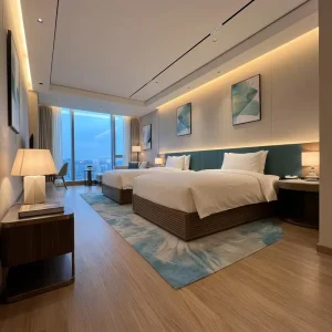 Modern Factory Hotel Bedroom Furniture Set Single king Size Upholstered Custom Furniture Hotel Guest Room Wooden Set
