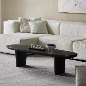 Modern Farmhouse Style Solid Wood Coffee Table Rectangular Center Table for Living Room Home Furniture