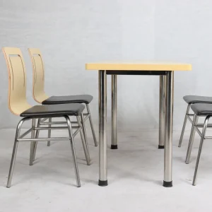 Modern Fast Food Restaurant Commercial Furniture Dining Table and Chairs Set Plywood Bent Wood for Hotel and School Use