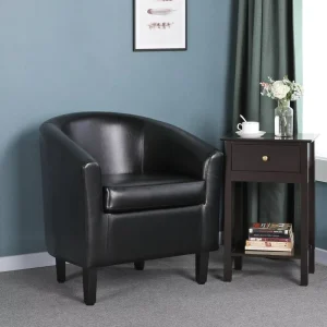 Modern Faux Leather Club Chairs Soft Padded Seat Waiting Room Chair Pu Accent Chairs for Living Room Bedroom Reading Room