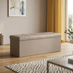 Modern Faux Leather Footrest Stool Bench Ottoman Factory Foldable Space Saving Storage Furniture for Bedroom School Living Room