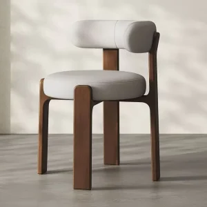 Modern Faux Leather Tufted Reclining Portable Waterproof Dining Chair Upholstered Backrest for Living Room Home Hotel Bathroom