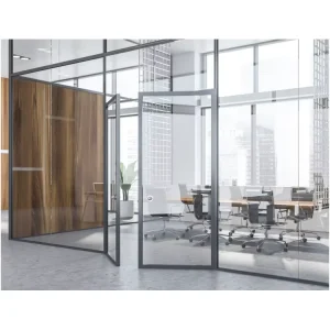 Modern Fire Rated Glass Partition 1.5 Hour Steel Frame Soundproof Wall System Eco Friendly for Commercial School Supermarket