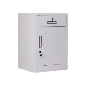 Modern Fireproof Steel Desk Filing Cabinet with Lockable Drawer One Door Office Furniture for Home School Warehouse Bedroom Use