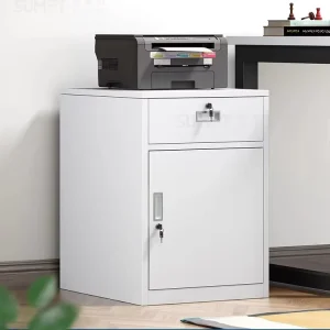 Modern Fireproof Steel Filing Cabinet with Lockable Drawer and One Door for Office Home School Warehouse and Bedroom Use