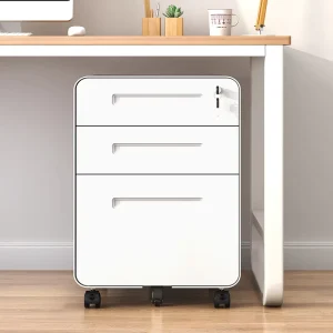 Modern Fireproof Three-Drawer Metal Filing Cabinet with Key Lock Knock-Down Design for Home/Office & Commercial Use