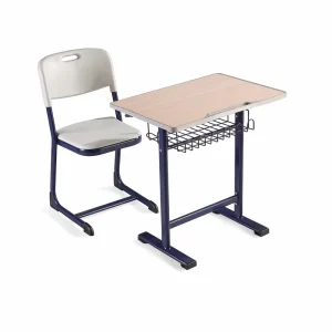 Modern Fixed School Desk and Chair Set for Children with Durable Steel & Plywood Construction 3 Year Warranty Commercial Use