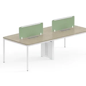 Modern Flexible Office Workstation Desk for 4 Person Modular Staff Table with Privacy Office Partition Panels