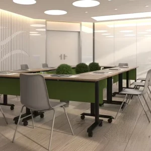 Modern Flip N Go Desk with Nesting and Fold Features for Efficient Training Activities Setup Commercial Use