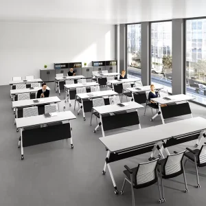 Modern Flip Top Nesting Training Table Mobile Modular Conference Desk for Office