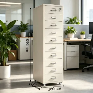 Modern Foldable Adjustable 10 Drawer Steel Eco Friendly Office Storage Cabinet Mobile Base Large Capacity Vertical File Cabinet