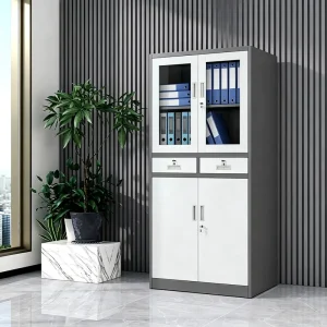 Modern Foldable Adjustable All Steel Office Filing Storage Cabinet Glass Doors for Home Office Bedroom Dining Hospital Use