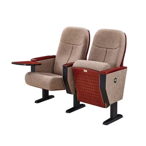 Modern Foldable Conference Lecture Hall Church Seating Chairs Tablet Fabric Wood Metal Construction Commercial Theater Furniture