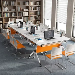 Modern Foldable Conference Table Meeting Room Table Movable Assembly Foldable Office Desk Applicable Training Room