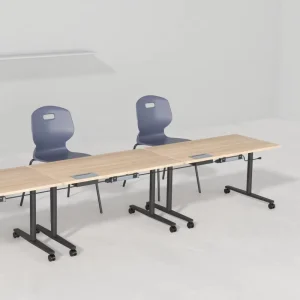 Modern Foldable Convertible Extendable Stackable Flip Training Table for Commercial Use in Office and Training Rooms
