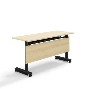 Modern Foldable Convertible Extendable Wooden Training Room Office Desk Folding Conference Meeting Table Wheels Panel