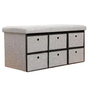 Modern Foldable Durable Fabric Storage Bench Ottoman Stool with Adjustable Seat Multi Function Bedroom & Hotel Furniture