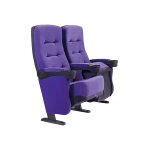 Modern Foldable Fabric Cinema Chair Movie Theater Seat with Cup Holder for Commercial Use