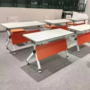 Modern Foldable Flip Top Conference Nesting Mobile Training Table Adjustable Height for School Office Training Meeting Desk