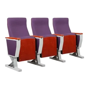 Modern Foldable Manual Auditorium Classroom Row Chairs Fabric Solid Wood Iron Ladder Writing Board for Lecture Halls Cinemas