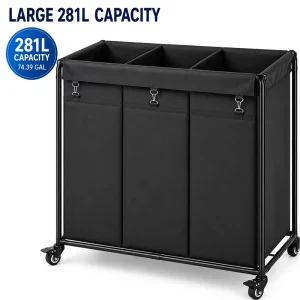 Modern Foldable Metal Frame Rolling Trolley with 3 Compartments for Hospital and Outdoor Use