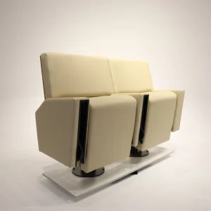 Modern Foldable Metal Frame Theatre Furniture Chairs with Eco Friendly Fabric Upholstery